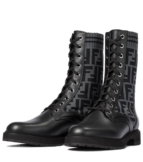 all black fendi boots|Fendi combat boots.